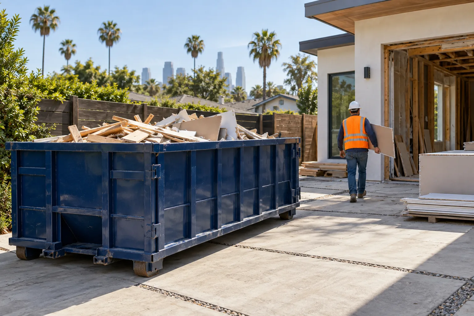 Renovation dumpster at a property project